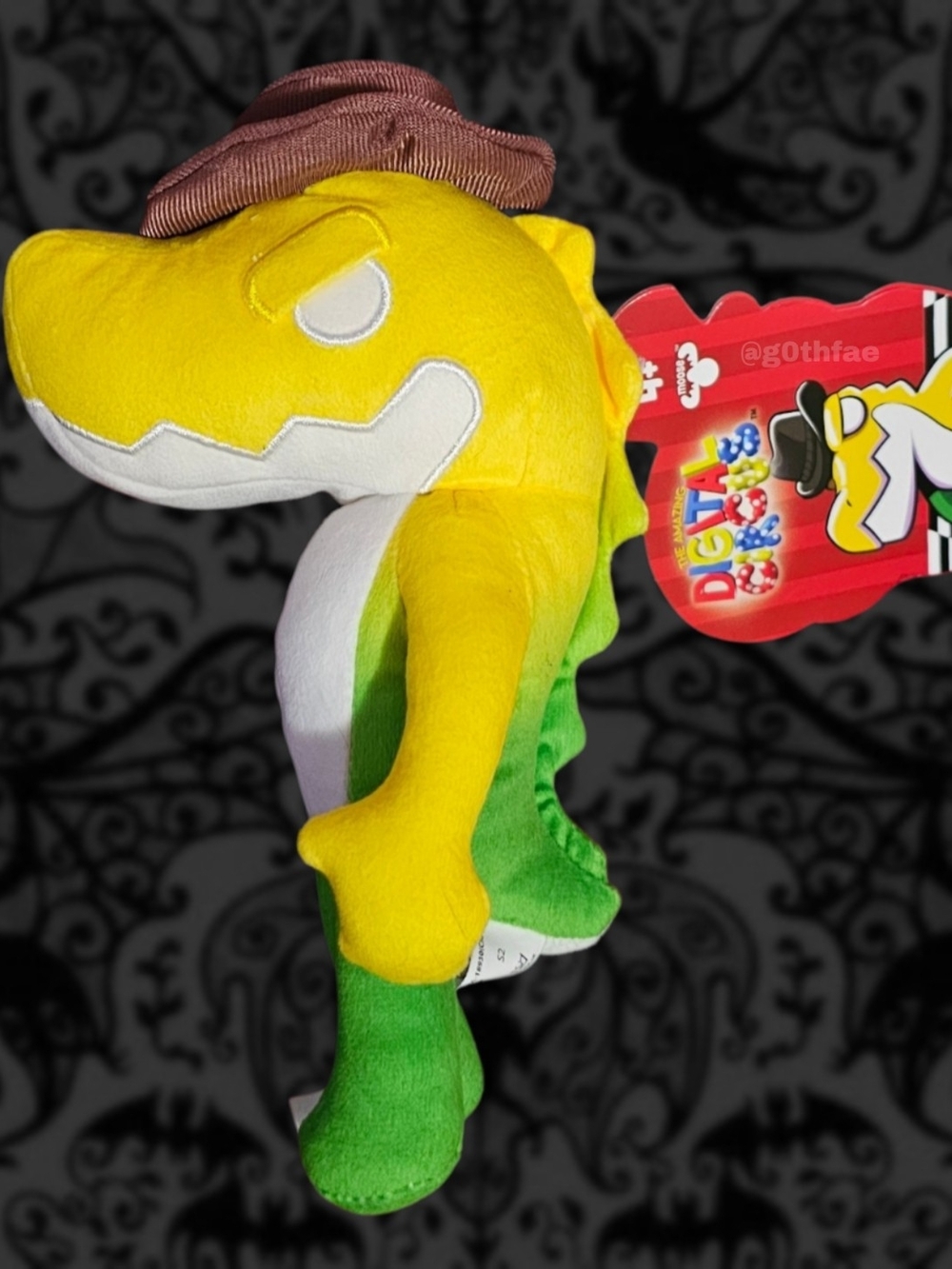 Digital Circus 8" Crocodile Plush Toy - Yellow & Green TADC Stuffed Animal NWT